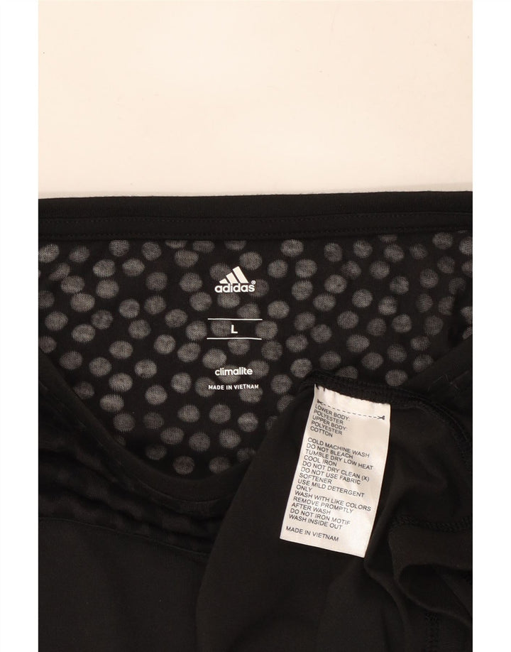Adidas Dame Grafisk T-Shirt Top UK 16 Large Black Polka Dot Polyester