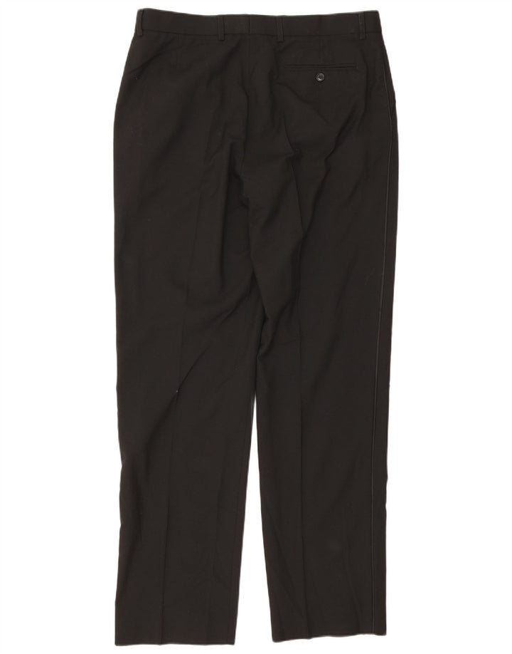 Marks & Spencer Straight Suit bukser til mænd W36 L33 sort polyester