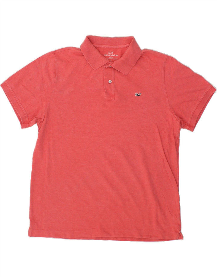 VINEYARD VINES Mens Slim Fit Polo Shirt Large Red Cotton Vintage Vineyard Vines and Second-Hand Vineyard Vines from Messina Hembry 