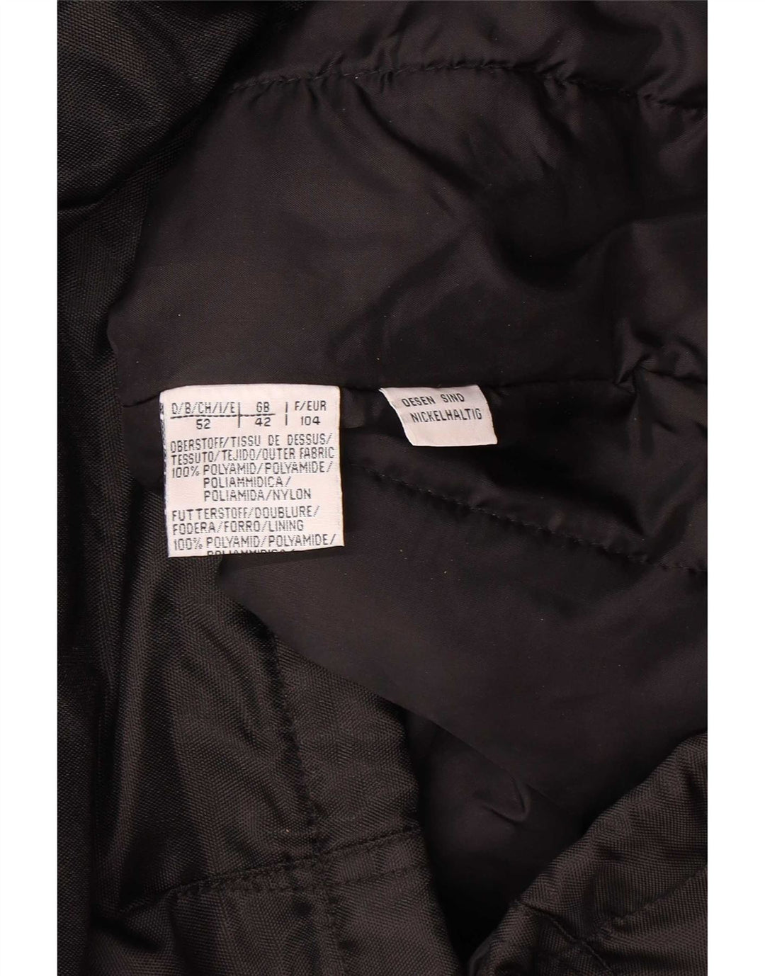 Vintage herre hætte polstret jakke UK 42 XL sort polyamid