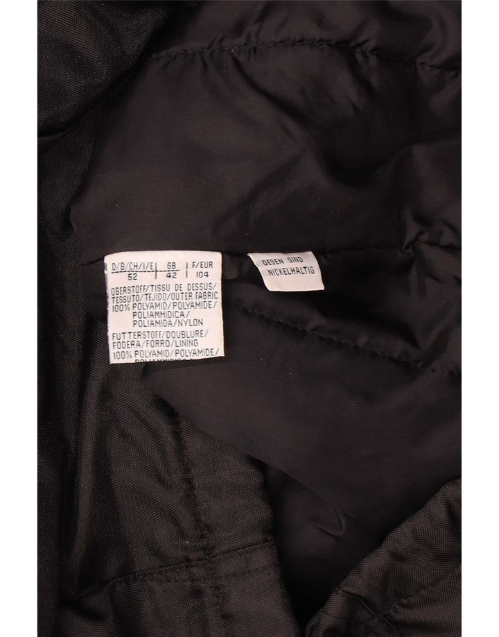 Vintage herre hætte polstret jakke UK 42 XL sort polyamid