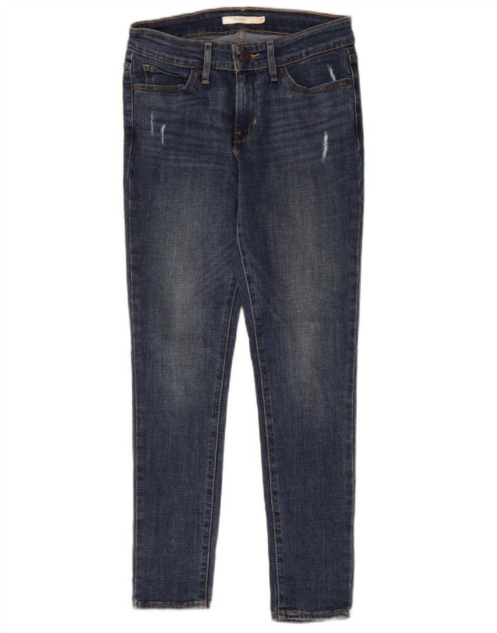 LEVI'S Dame 711 Distressed Skinny Jeans W27 W27 Blå Bomuld