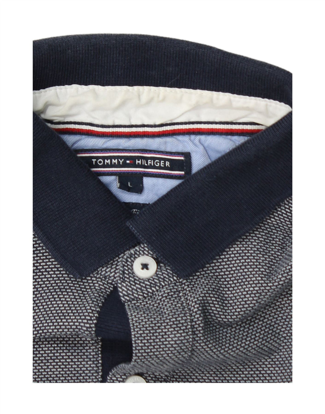 TOMMY HILFIGER Mens Polo Shirt Large Navy Blue Cotton