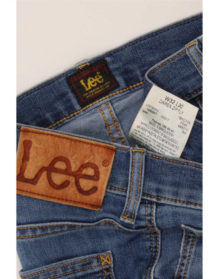 Lee Mens Daren Zip Fly Straight Jeans W32 L30 Blå Bomuld