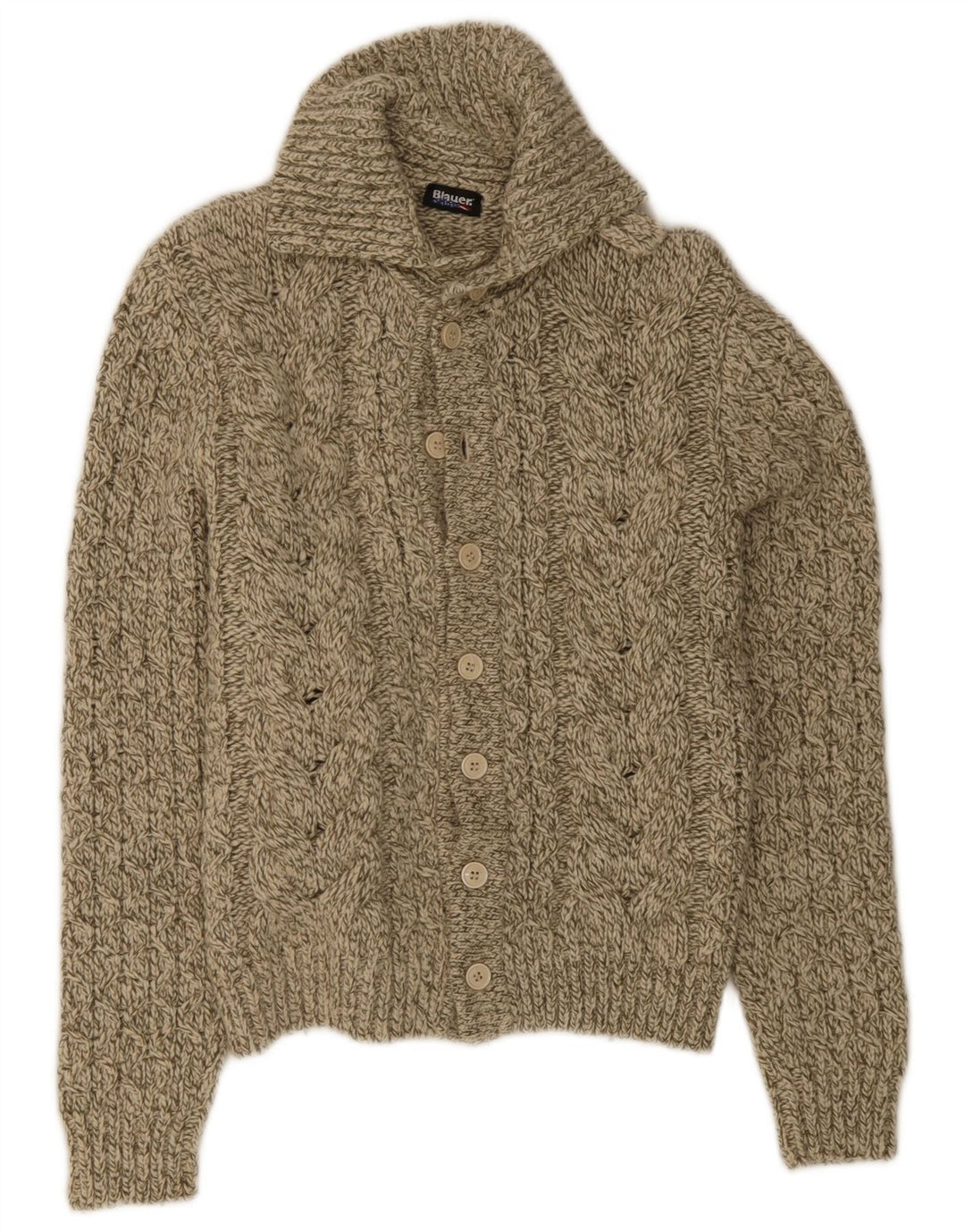 Blauer Dame Cardigan Sweater UK 14 Medium Beige Uld