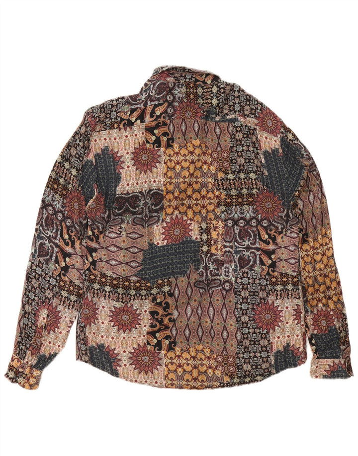 Zara Herre Relaxed Fit Shirt XL Flerfarvet Patchwork Viscose