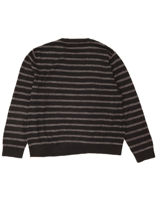 Nautica herre rund hals sweater 2XL sort stribet bomuld