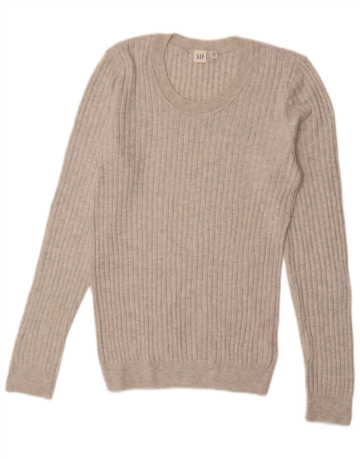 Gap Womens høj rund hals sweater UK 14 medium grå nylon