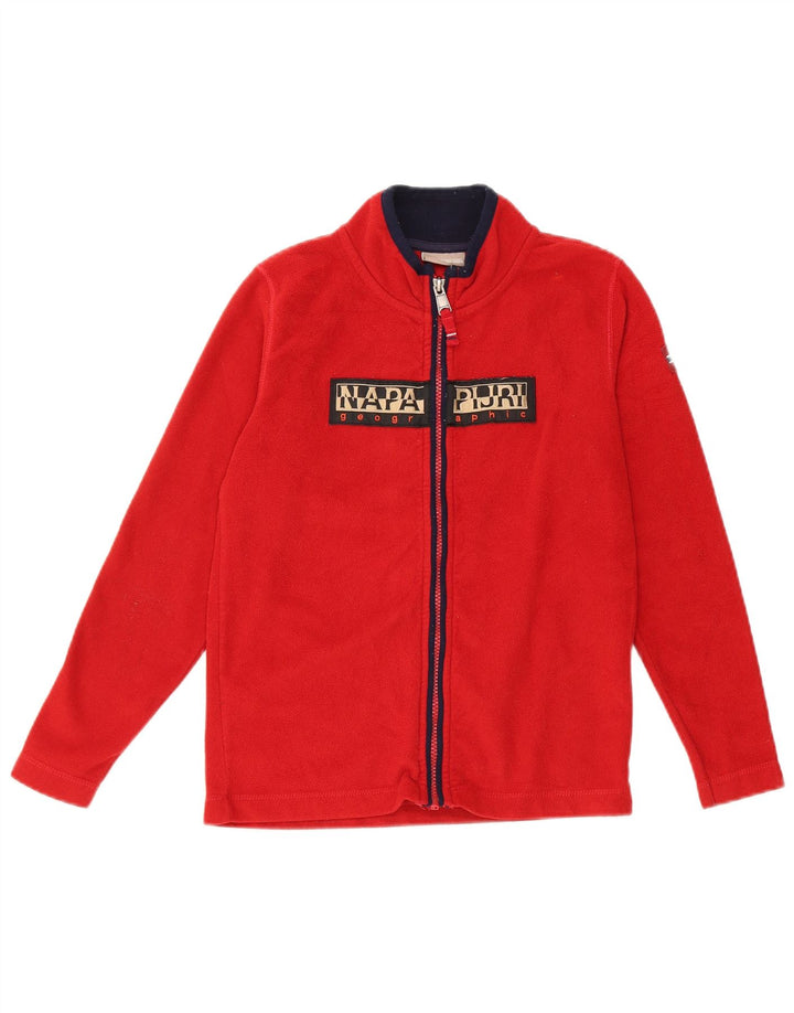 Napapijri drenge grafisk fleecejakke 9-10 år rød polyester