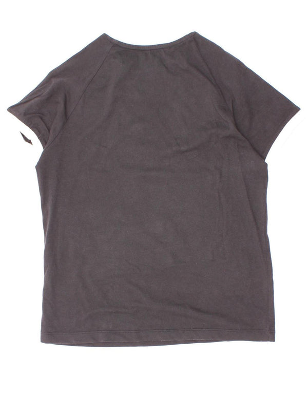 Adidas Boys T-Shirt Top 9-10 år Sort Colourblock Bomuld