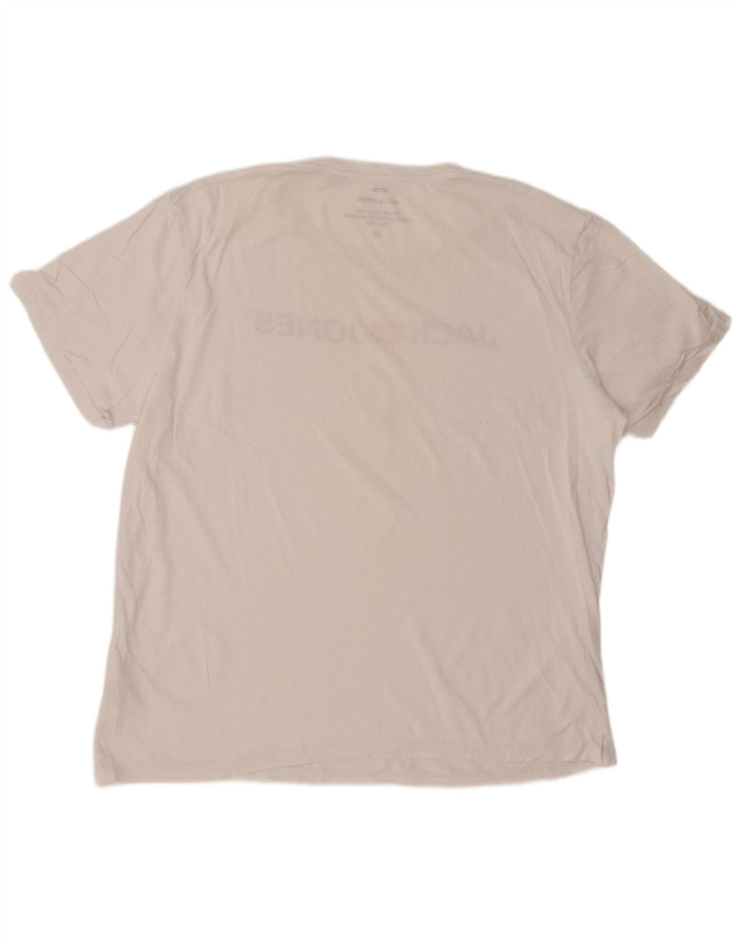JACK & JONES Herre Grafisk T-Shirt Top 2XL Hvid Bomuld