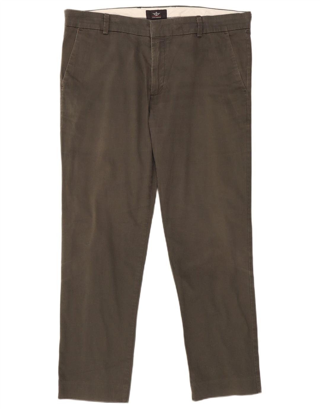 DOCKERS Slim Chino-bukser til mænd W36 L30 Khaki Bomuld