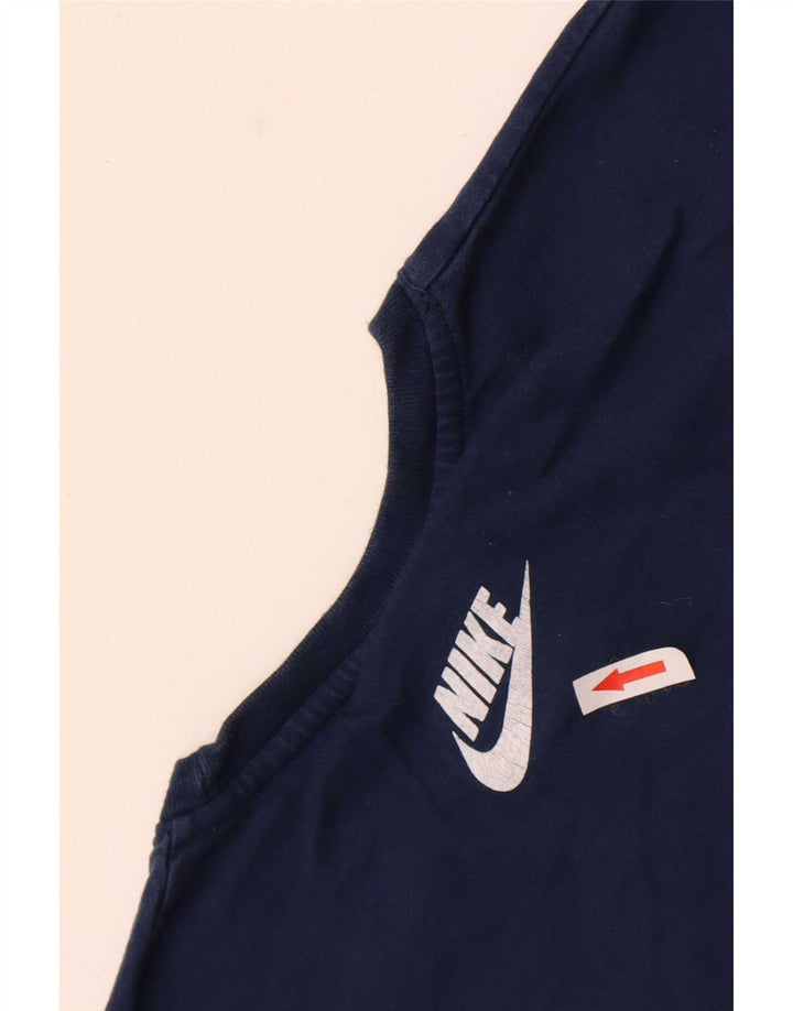 Nike grafisk T-shirt top til mænd, stor marineblå bomuld