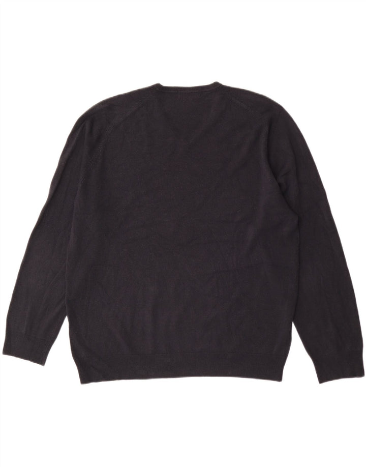 Marks & Spencer Herre V-hals sweater XL marineblå akryl
