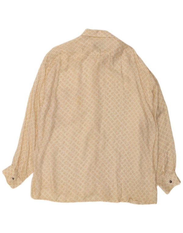 TIPO' S Mens Shirt XL Off White Floral Cupro