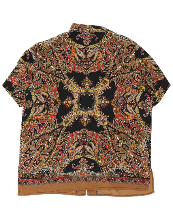 Vintage kortærmet skjorte til kvinder UK 18 XL flerfarvet Paisley