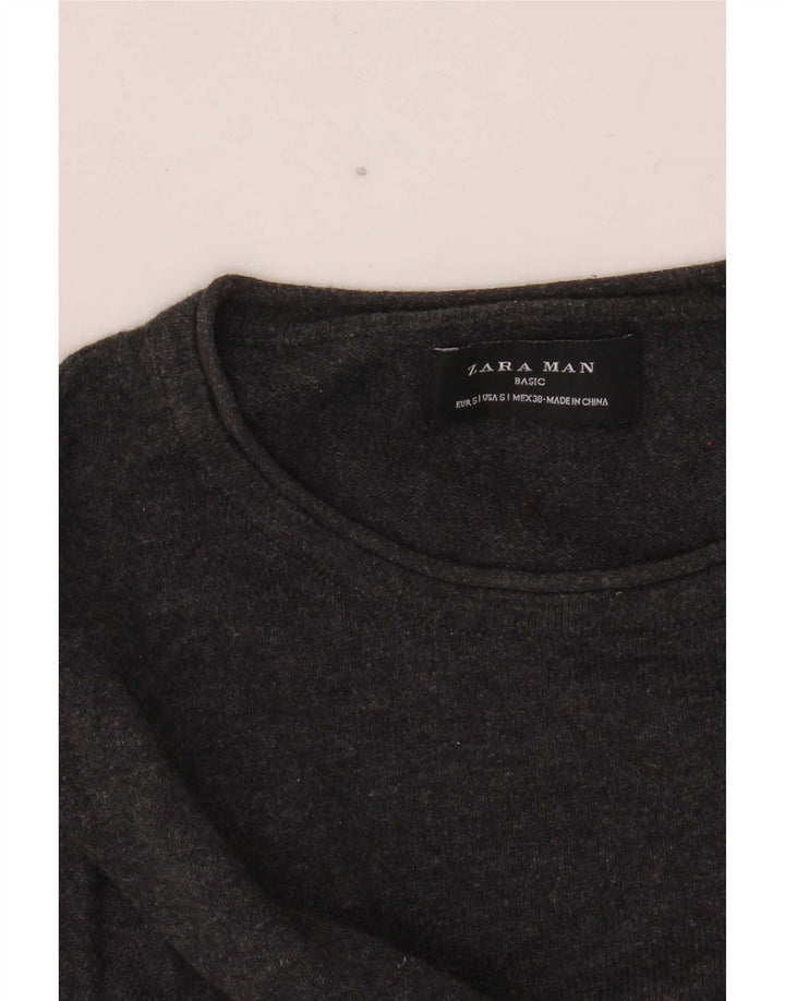 Zara Herre sweater med rund hals, lille grå