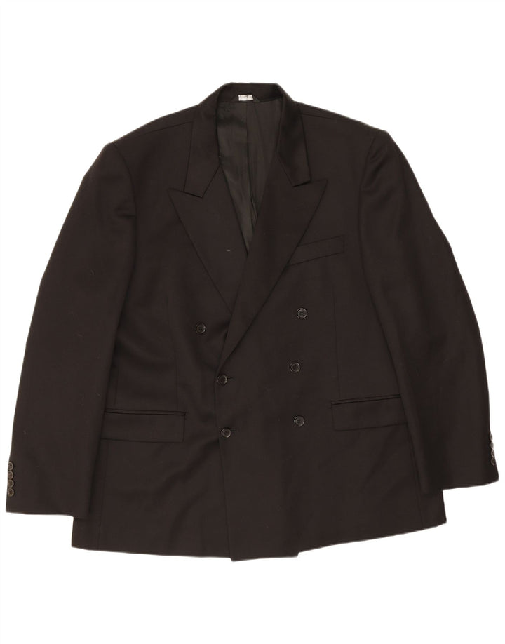 Angelico Herre Dobbeltradet Blazerjakke IT 58 4XL Sort Uld