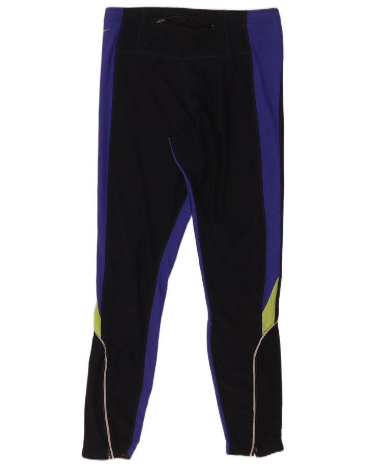 Nike Herre Dri Fit Leggings UK 38/40 Medium Black Colourblock Polyester