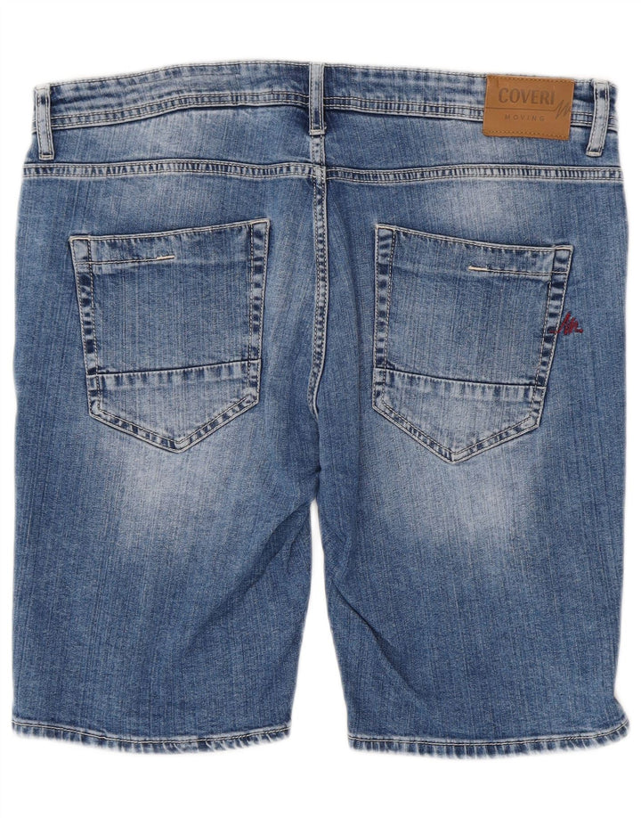 COVERI Herre Denim Shorts IT 52 XL W38 Blå Bomuld