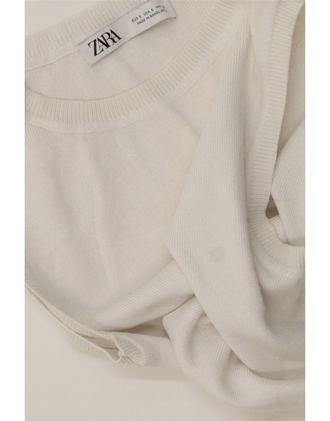 Zara Womens Crop Vest Top UK 8 Small White