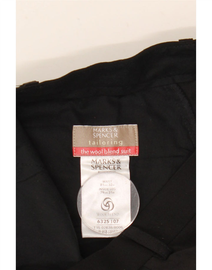 Marks & Spencer Straight Suit Bukser til mænd W32 L31 Sort polyester