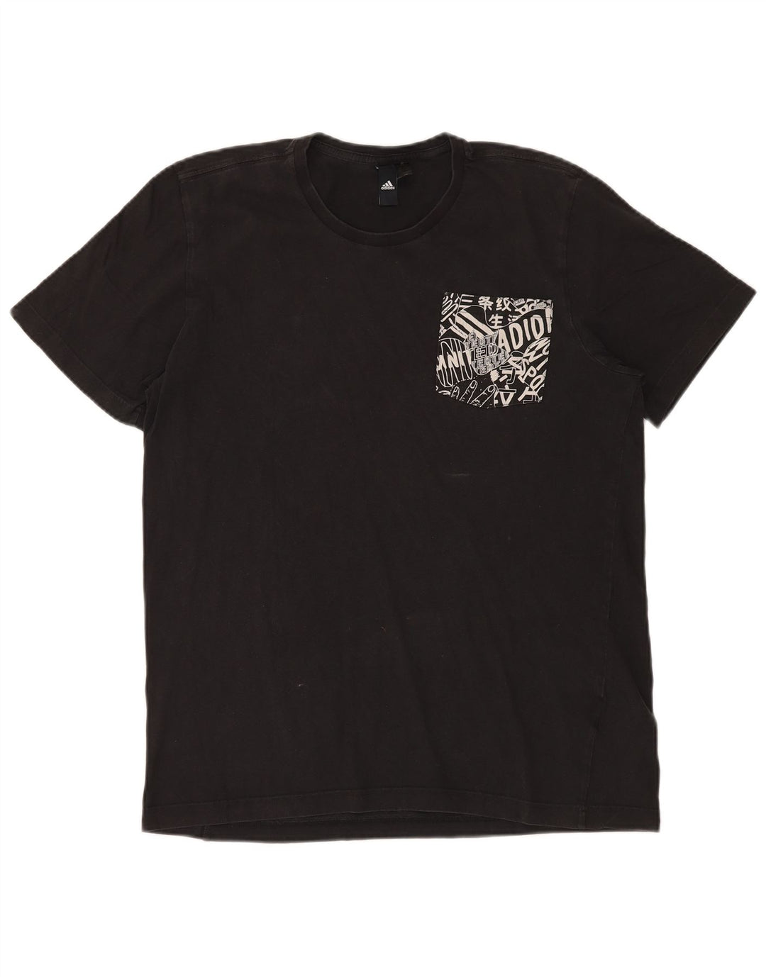 ADIDAS Grafisk T-shirt top til mænd, stor sort bomuld