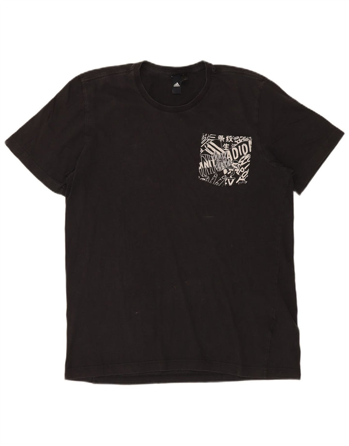 ADIDAS Grafisk T-shirt top til mænd, stor sort bomuld