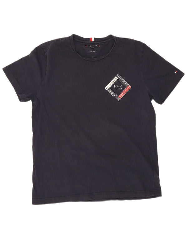 Tommy Hilfiger T-shirt top til kvinder UK 18 XL marineblå bomuld
