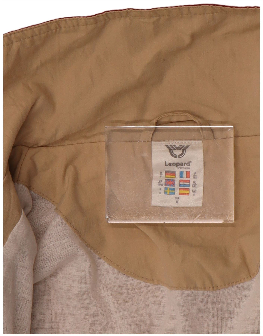 LEOPARD Herre Windbreaker Jacket UK 44/46 XL Rød Paisley Bomuld