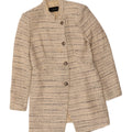 ZARA Womens Longline 4 Button Blazer Jacket UK 12 Medium Off White Striped Vintage Zara and Second-Hand Zara from Messina Hembry 