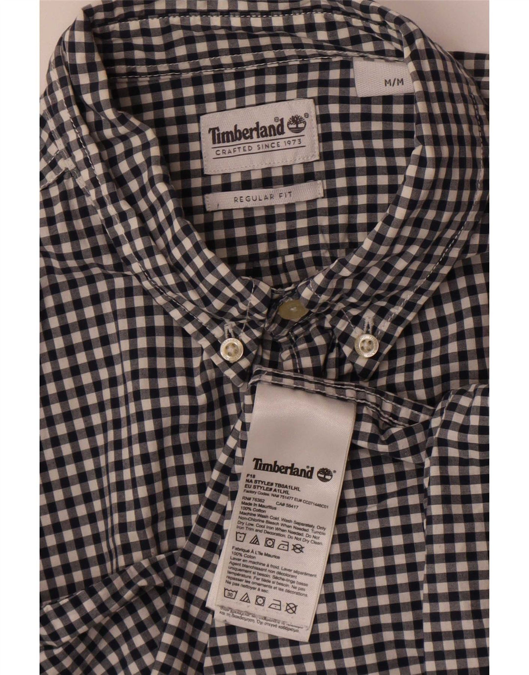 Timberland Herre Regular Fit skjorte Medium Sort Gingham Bomuld