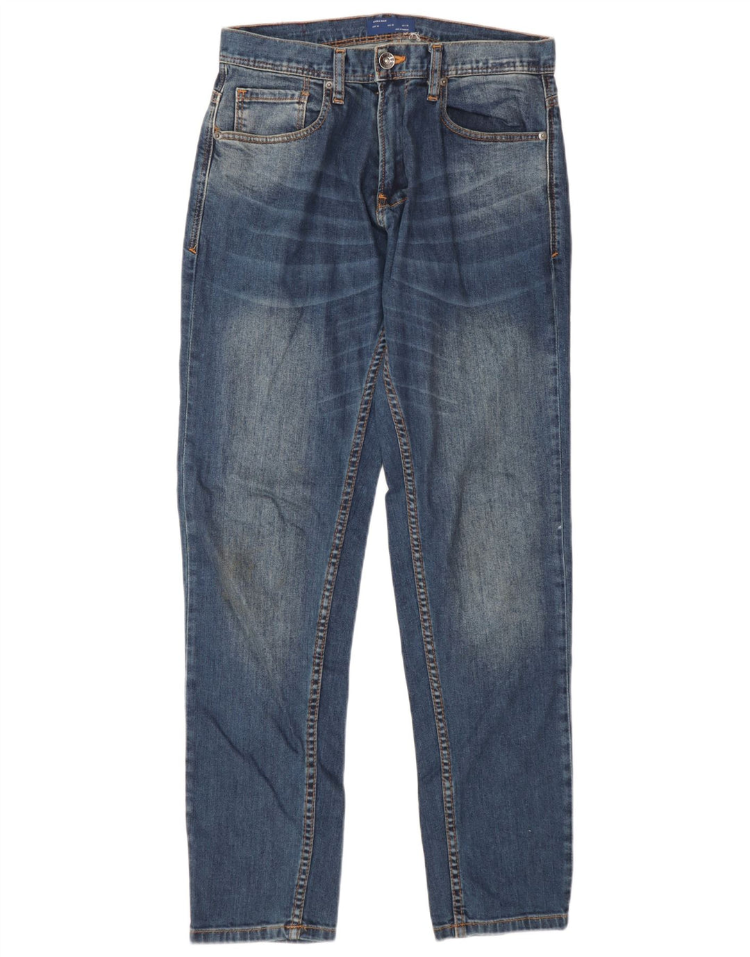 Zara Straight Jeans til mænd EU 38 Small W30 L32 Blå Bomuld