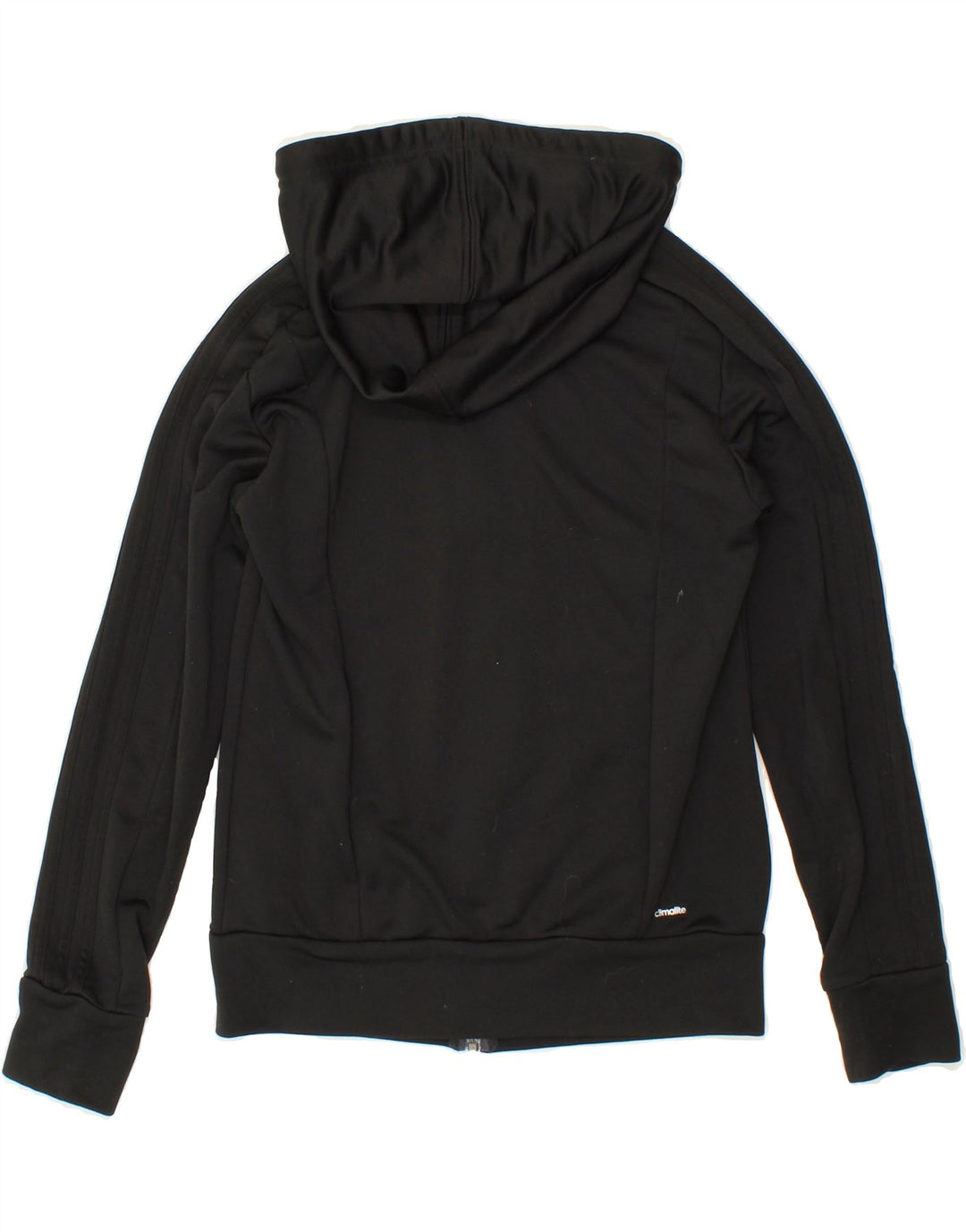 ADIDAS Womens Climalite Zip Hoodie Sweater UK 12/14 Medium Black Polyester Vintage Adidas and Second-Hand Adidas from Messina Hembry 