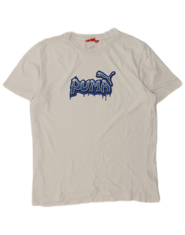 Puma Herre Grafisk T-Shirt Top Medium Hvid