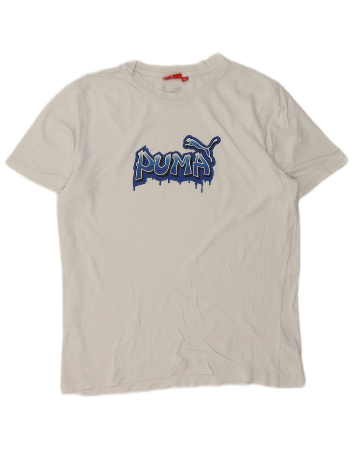 Puma Herre Grafisk T-Shirt Top Medium Hvid