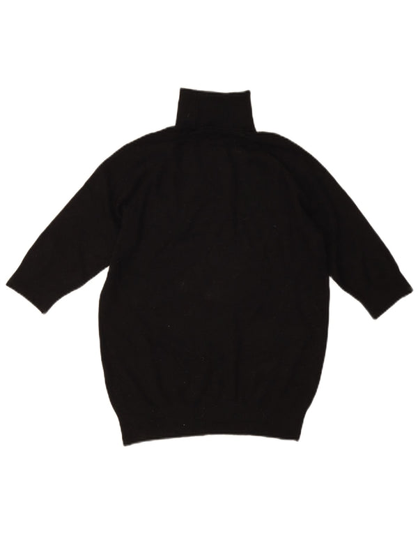 Zara Dame 3/4 ærmer rullehals sweater UK 12 Medium Sort