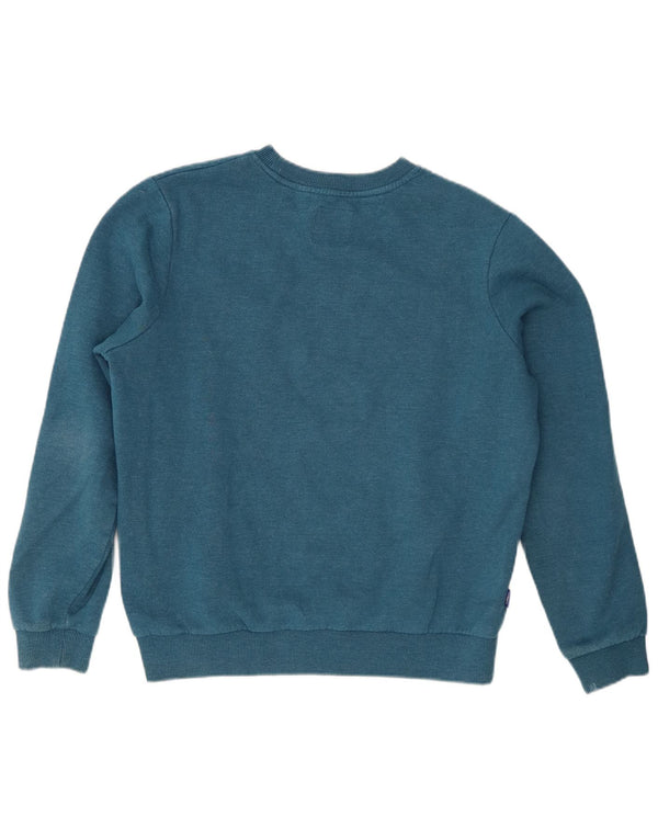 Superdry Womens Grafisk Oversized Sweatshirt Jumper UK 10 Small Blue Cotton