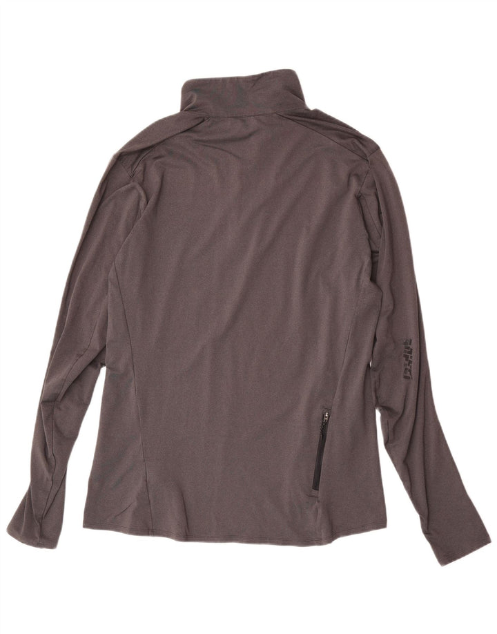 Adidas Herre Climalite Pullover med lynlås-hals træningsdragt Top mellemgrå polyester