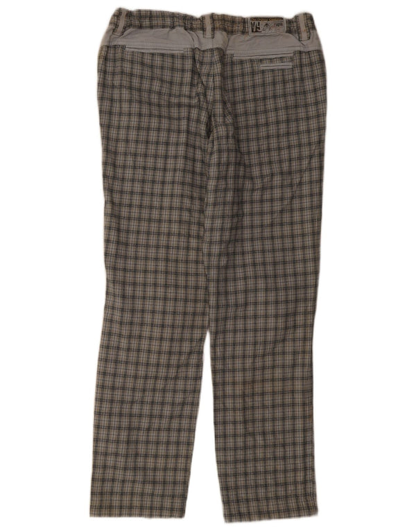 Tænk Pink Herre Lige Chino Bukser Large W36 L32 Grå ternet