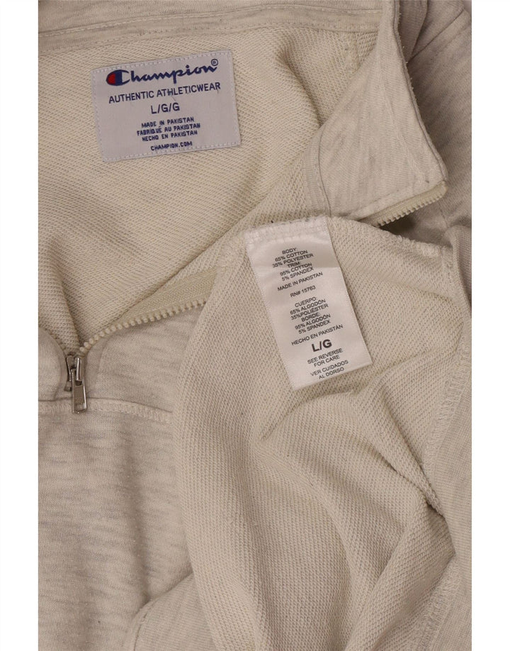 CHAMPION Sweatshirt med lynlås til mænd, stor grå flækket bomuld
