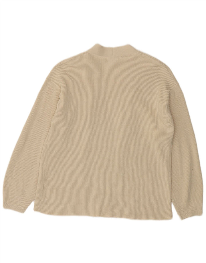 Marks & Spencer Dame Open Cardigan Sweater UK 14 Medium Off White Bomuld
