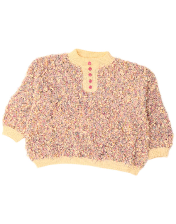 VINTAGE Dame Turtle Neck Jumper Sweater UK 20 2XL Flerfarvet Flecked