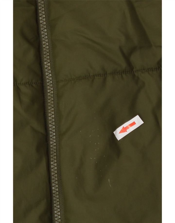 Nike Dame grafisk vendbar polstret frakke UK 14 Medium Khaki Polyester