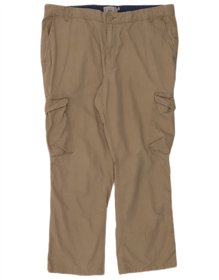 Marks & Spencer Herre Regular Fit Cargo Bukser W40 L29 Beige Bomuld