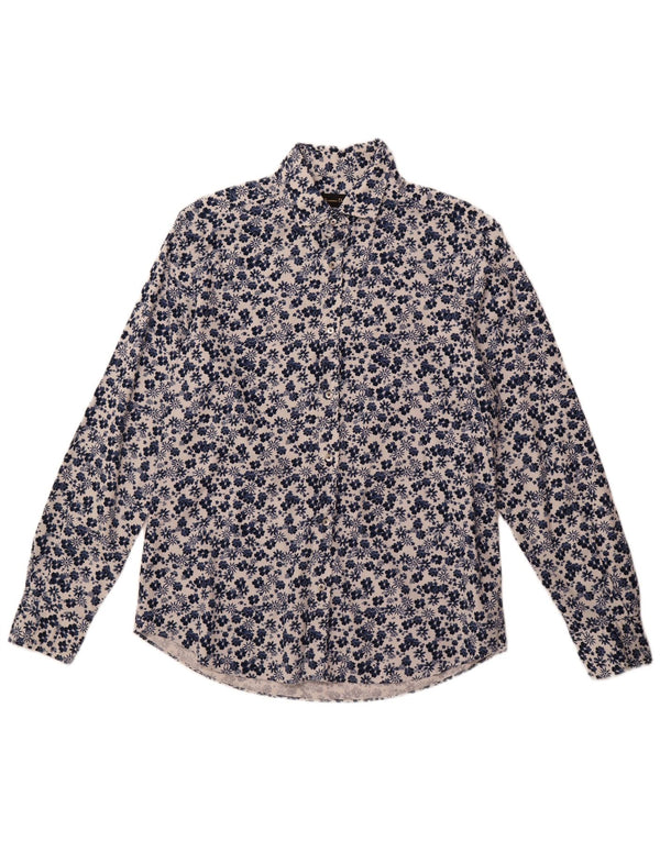 Massimo Dutti Herreskjorte Large Navy Blue Floral