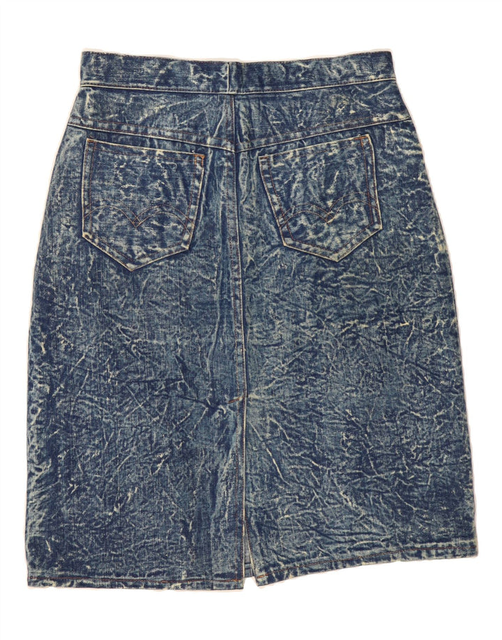 VINTAGE Womens Denim Skirt W28 Medium Blue Vintage Vintage and Second-Hand Vintage from Messina Hembry 