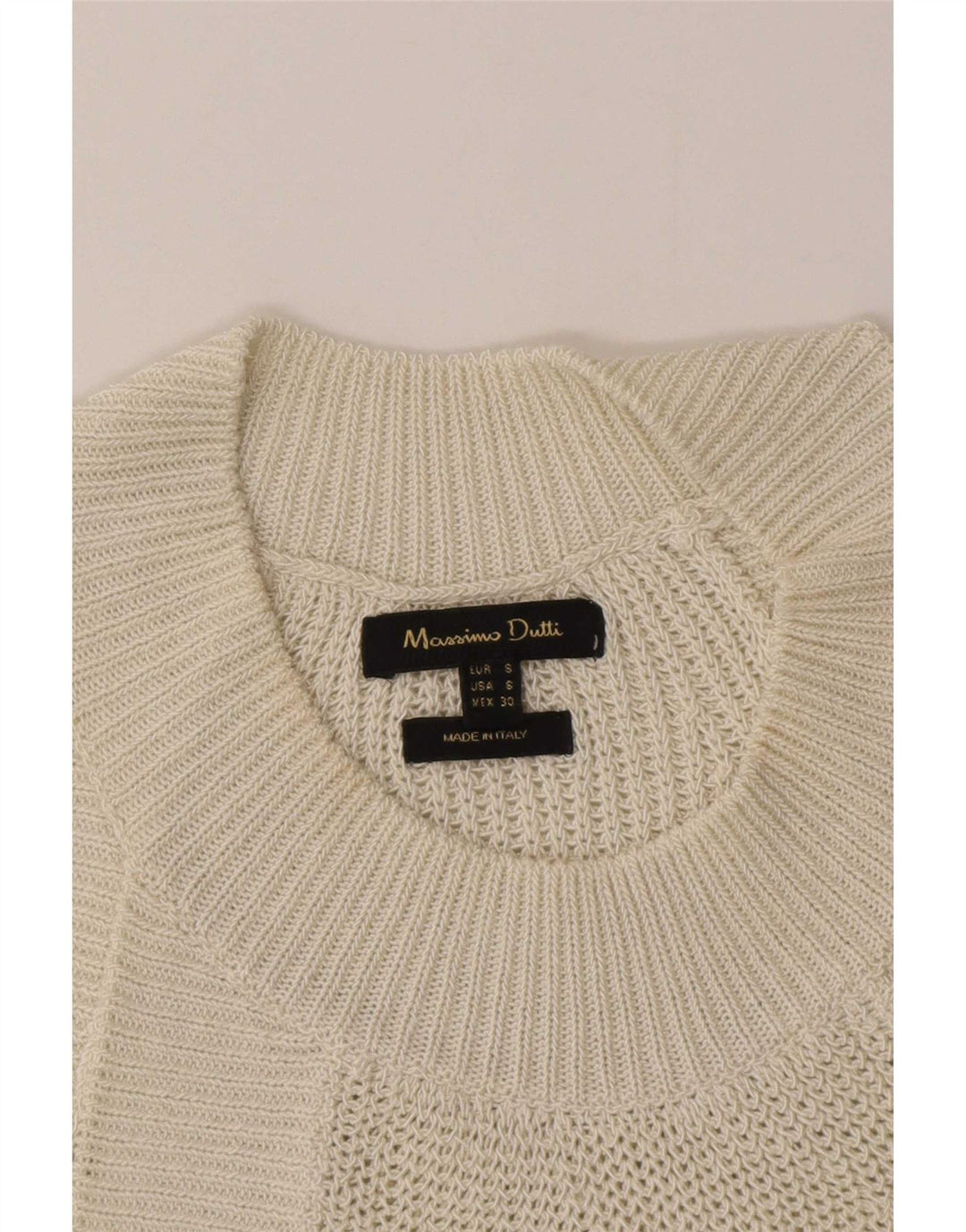 Massimo Dutti Dame Strik Halter Top UK 10 Small Off White