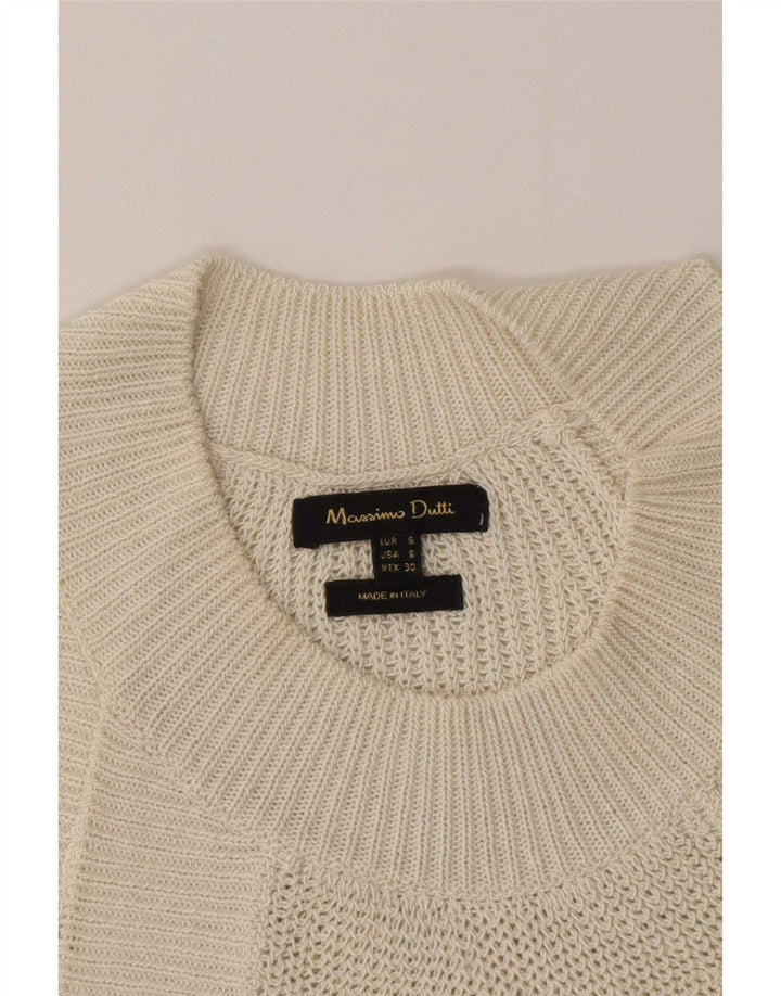 Massimo Dutti Dame Strik Halter Top UK 10 Small Off White