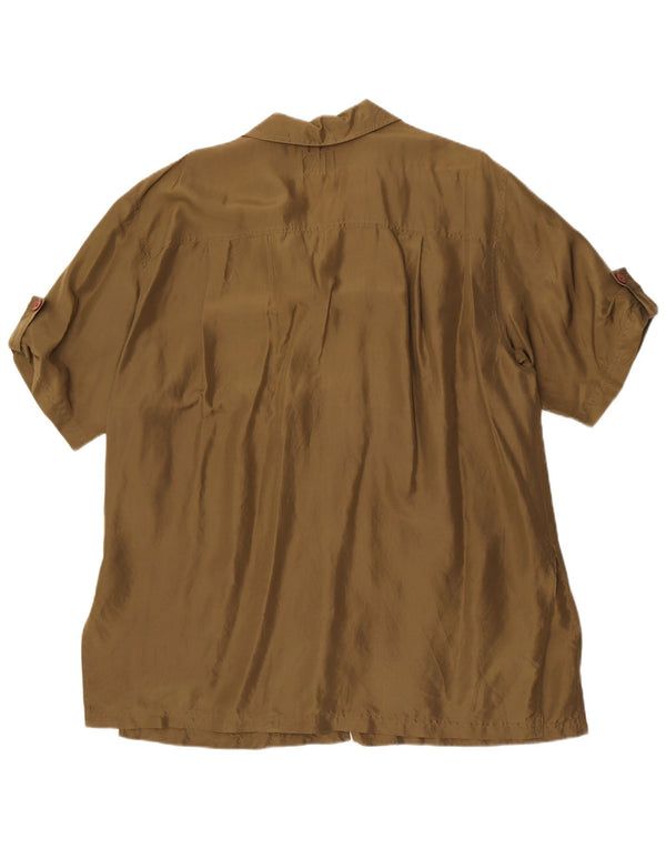 Marina Sport Dame Kortærmet Bluse Str. 23 Medium Khaki Silk